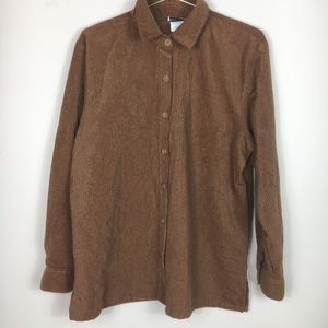 VTG BROWN CORDUROY BUTTON UP SHIRT